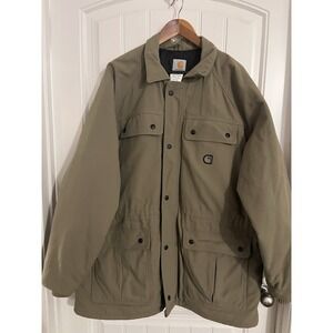 Vintage 90s Carhartt Mens XL‎ Insulated Parka Coat Tan Brown USA Quilted Coat